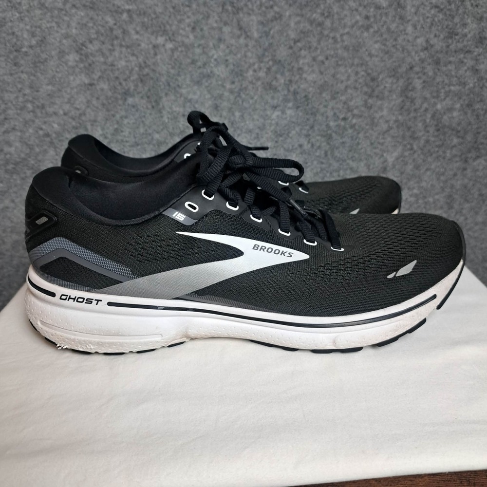 Brooks Ghost 15 1103931D012 Black/White Running Shoes Sneakers Men's Size 11 D